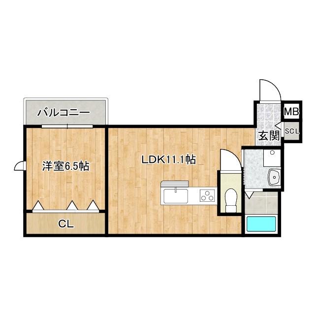 TRICERA COURT(1LDK/3階)の間取り写真