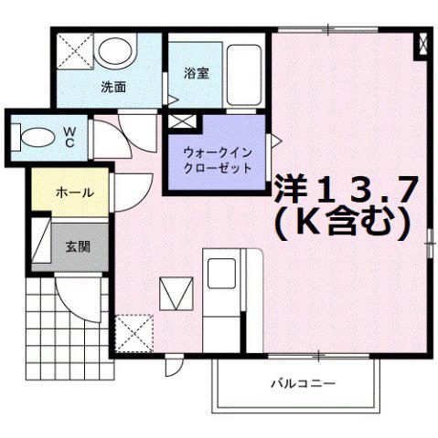 フリッシュ(ワンルーム/1階)の間取り写真