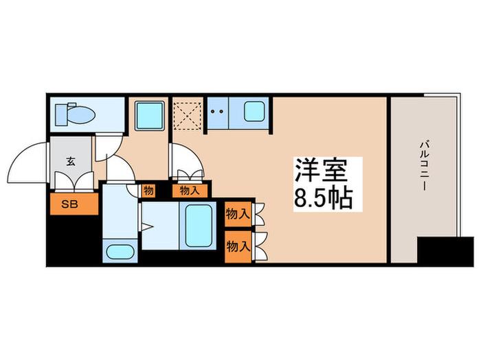 ミュプレ高田馬場(ワンルーム/3階)の間取り写真