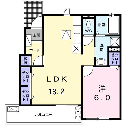 セイバリーM(1LDK/1階)の間取り写真