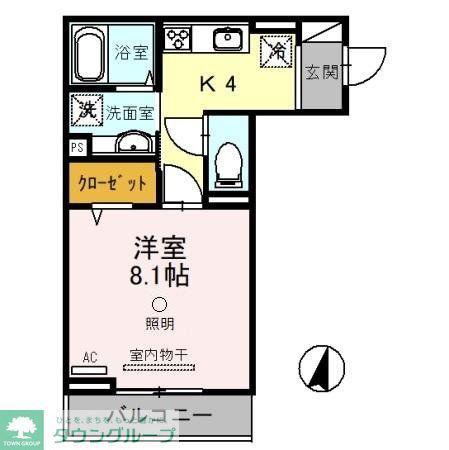 SOLANA II(1K/3階)の間取り写真