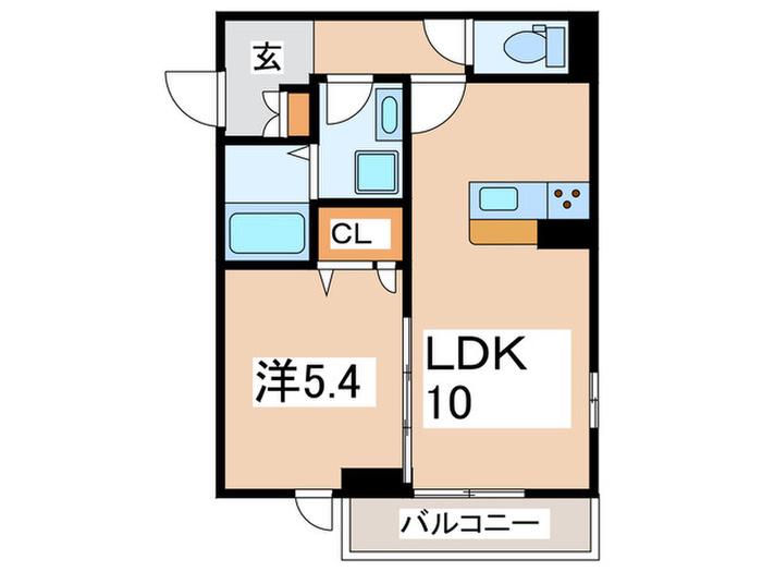 GRAND湘南 B棟(1LDK/2階)の間取り写真
