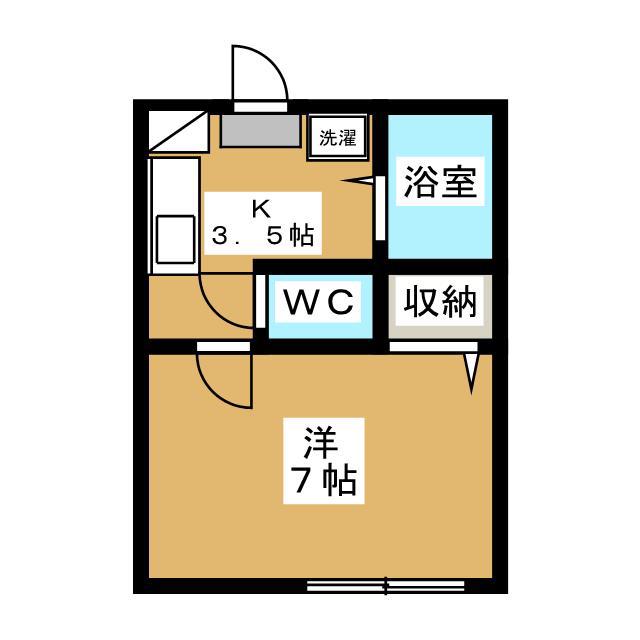 自由が丘丸田コーポラスA棟(1K/2階)の間取り写真