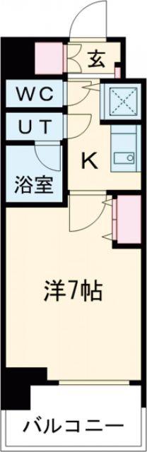 ソルテラス OSAKA イースト GATE(1K/13階)の間取り写真
