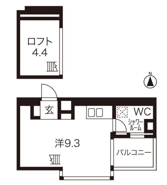 是空NAMBA NISHI(ワンルーム/4階)の間取り写真