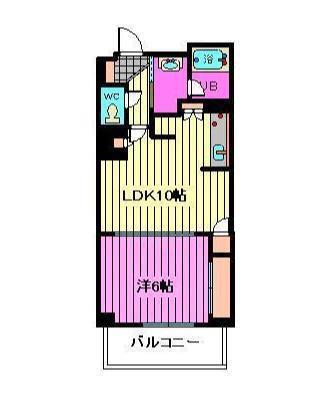 ドゥーエ大宮(1LDK/4階)の間取り写真