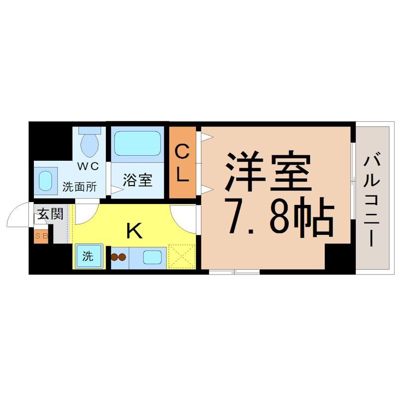 アイコート六番(1K/4階)の間取り写真