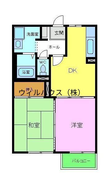 クレール高師浜(2DK/2階)の間取り写真