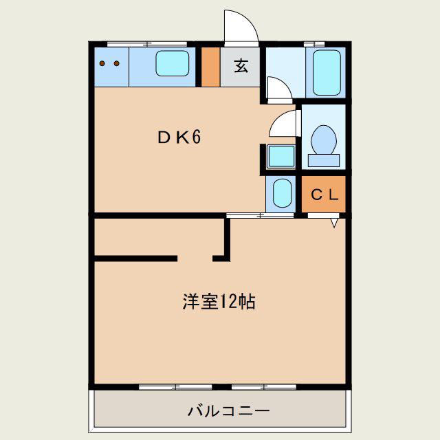 シティハイムアネックス(1DK/1階)の間取り写真