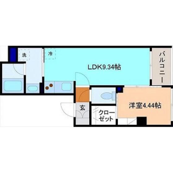 コルテーレ荒町(1LDK/3階)の間取り写真