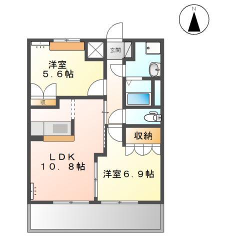 ファインパストラル(2LDK/2階)の間取り写真