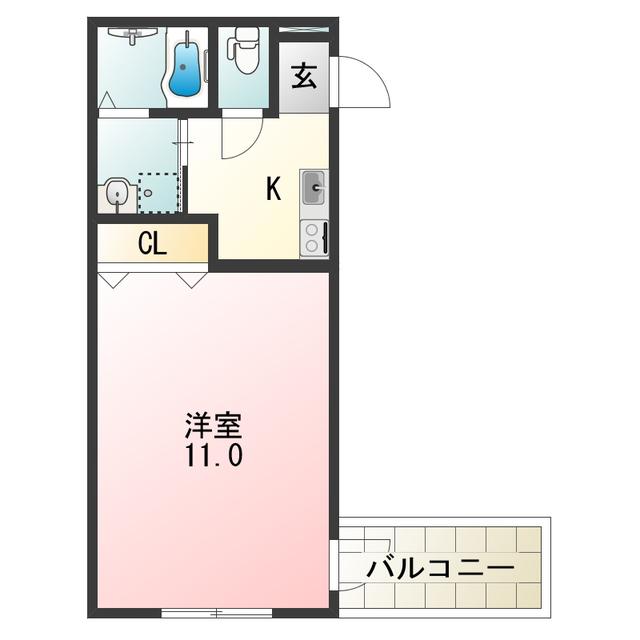 フジパレス出戸I番館(1K/1階)の間取り写真