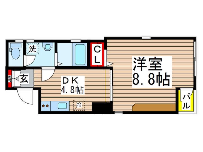 COMFORT(1DK/4階)の間取り写真
