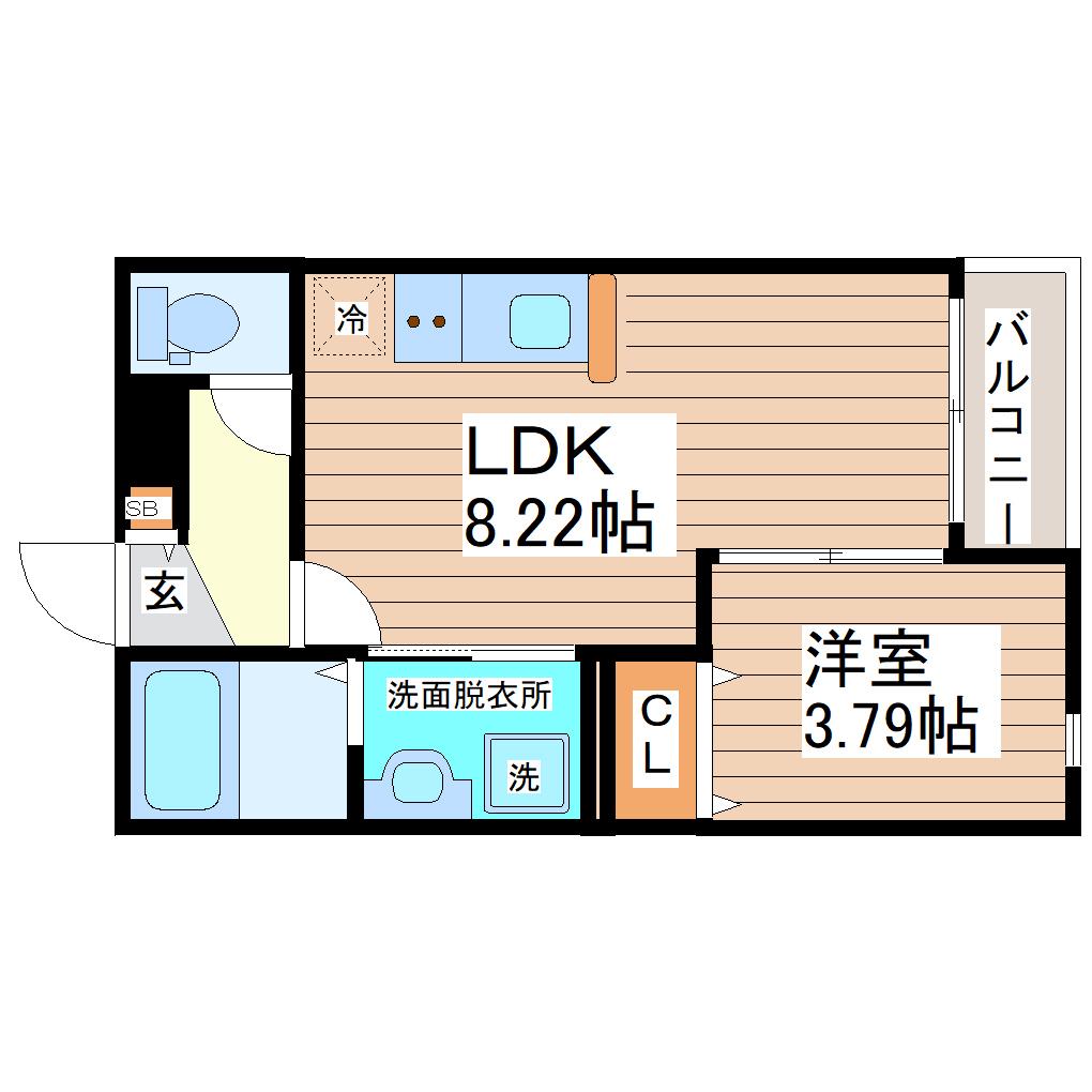 サン・エフ(1LDK/2階)の間取り写真