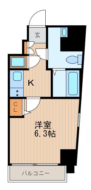 レジェンド横浜(1K/7階)の間取り写真