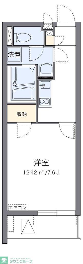 クレイノ芝富士ハイツ(1K/3階)の間取り写真