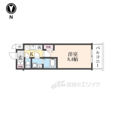 CRESTTAPP京都太秦天神川DEX1(1K/3階)の間取り写真