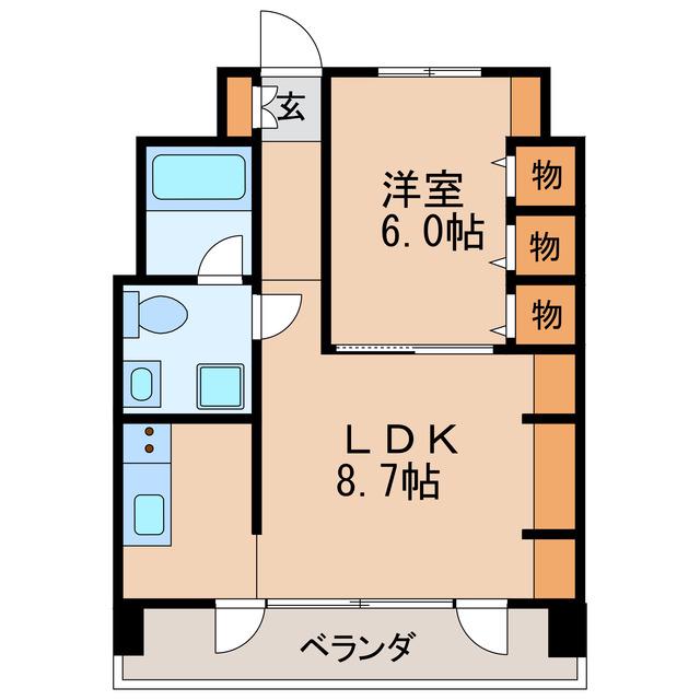 ラ・クール泉(1LDK/7階)の間取り写真
