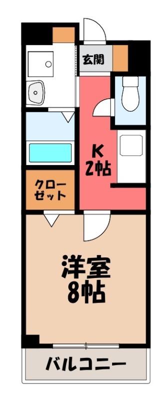 ラ・シャンス(1K/2階)の間取り写真