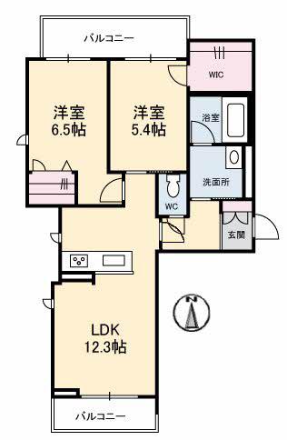 ル・ココン(2LDK/3階)の間取り写真