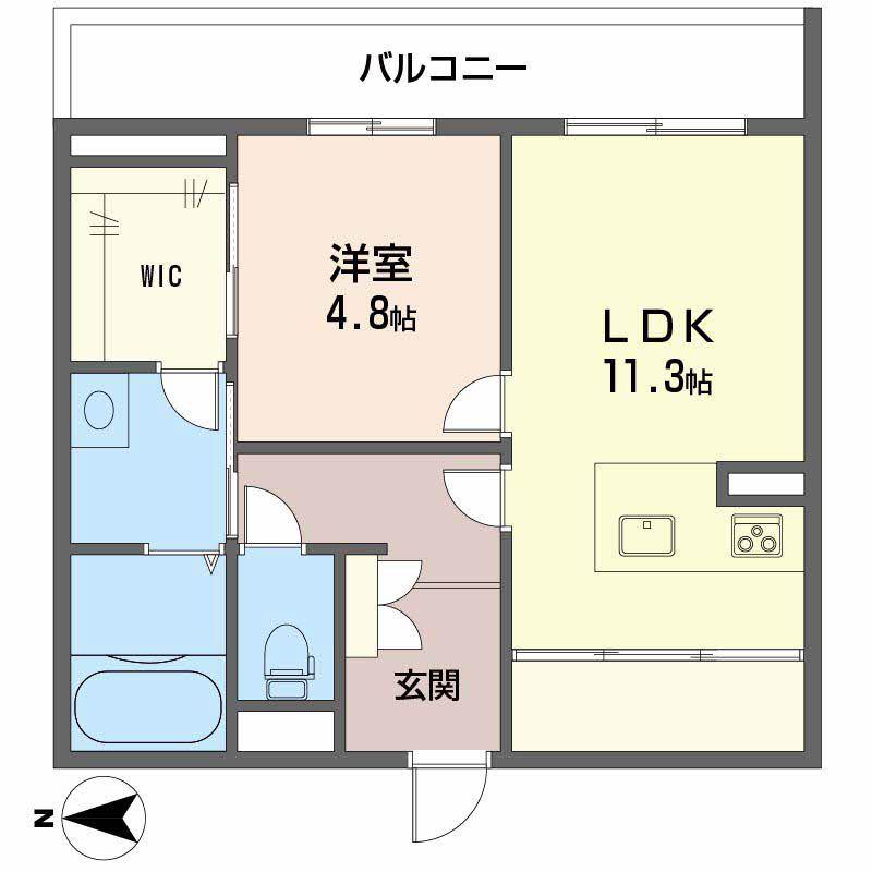 シャーメゾン・アエロポール(1LDK/3階)の間取り写真