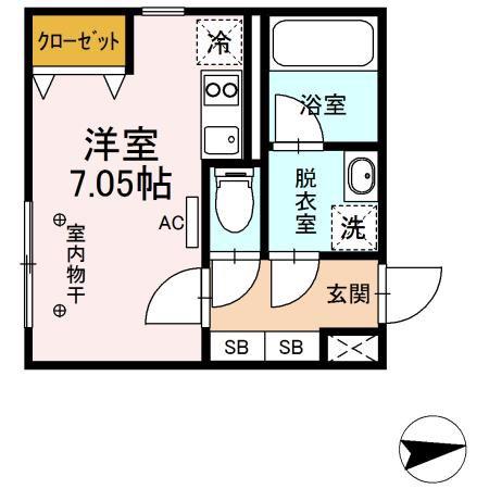 グランテージ新中野(ワンルーム/2階)の間取り写真