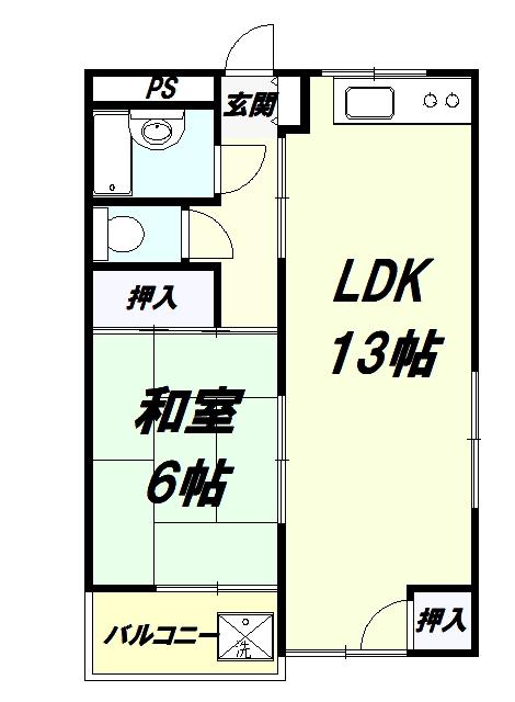 ハイツ田中(2DK/2階)の間取り写真