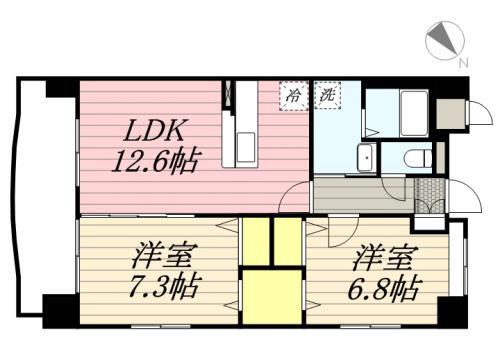 FELICE STORIA(2LDK/5階)の間取り写真
