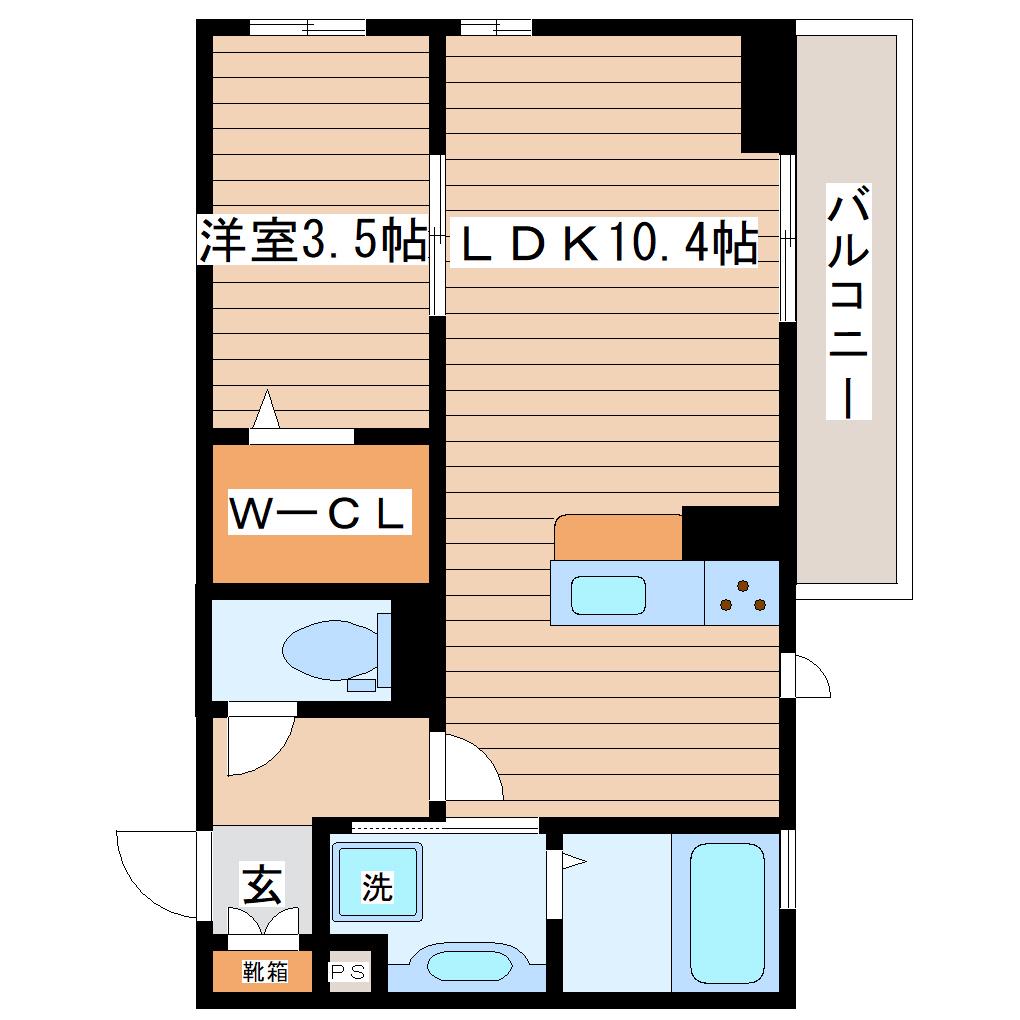 TRACE NAGAMACHIII(1LDK/2階)の間取り写真
