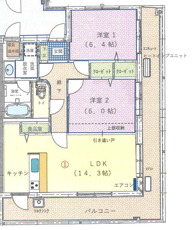 ブライム表参道II 101(2LDK/1階)の間取り写真