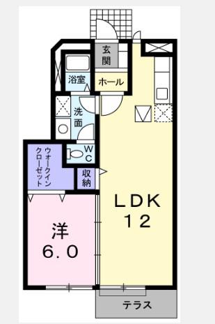 サニーファウンテンII(1LDK/1階)の間取り写真