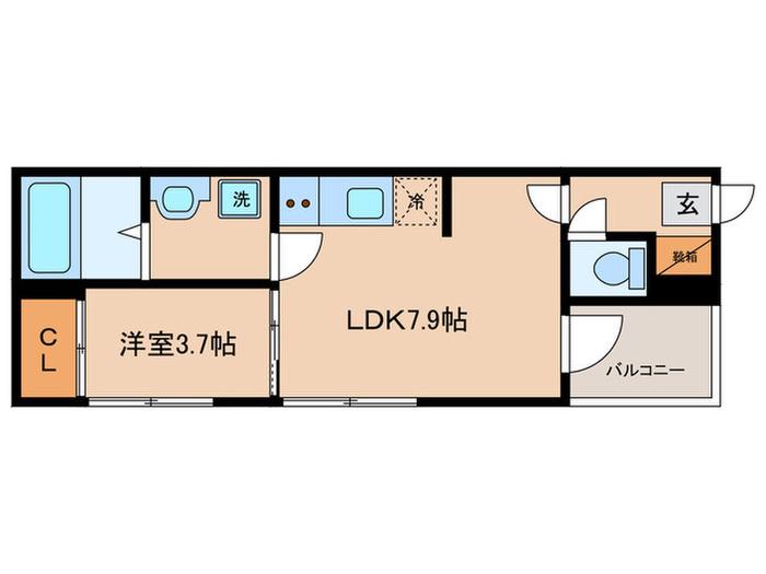 ハーモニーテラス四ノ宮神田町(1LDK/3階)の間取り写真