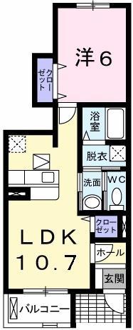 ベル アンジュ(1LDK/1階)の間取り写真