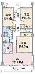 アネシス小幡(3LDK/2階)の間取り写真