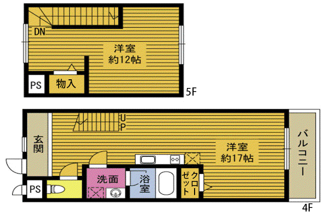 REGINA賀来(1LDK/4階)の間取り写真