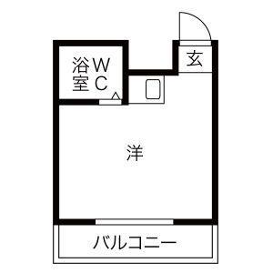 ヴァンベール原(ワンルーム/4階)の間取り写真