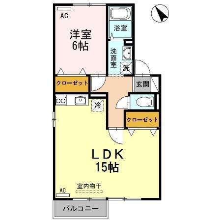 セジュールソシア(1LDK/2階)の間取り写真