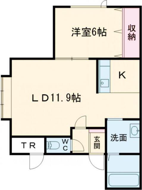 レーヴ春光(1LDK/2階)の間取り写真
