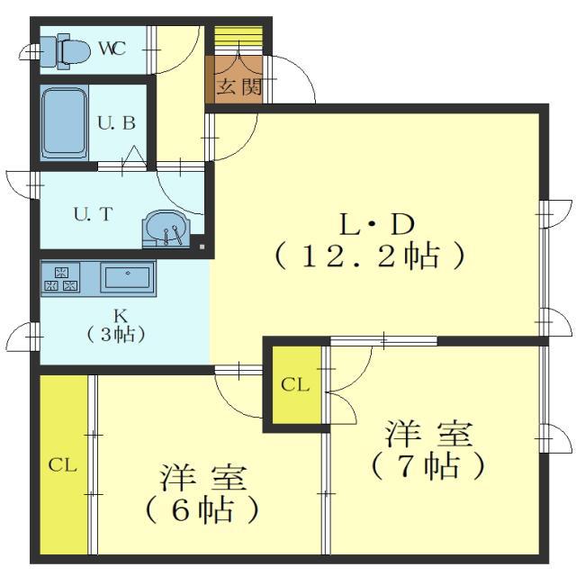 AMA BILIS(2LDK/1階)の間取り写真