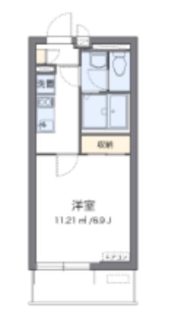 クレイノビッグアロー川崎(1K/2階)の間取り写真