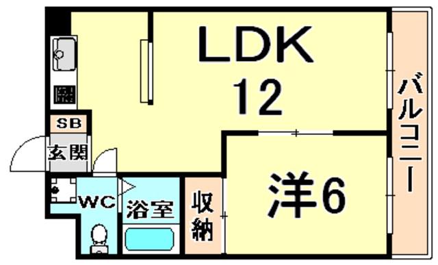 ラポールハルナ(1LDK/3階)の間取り写真