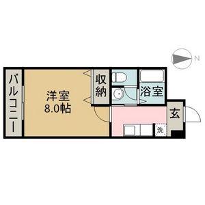 ルミエール ウエスト(1K/2階)の間取り写真