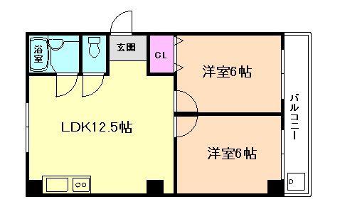 シティコート福島(2LDK/4階)の間取り写真