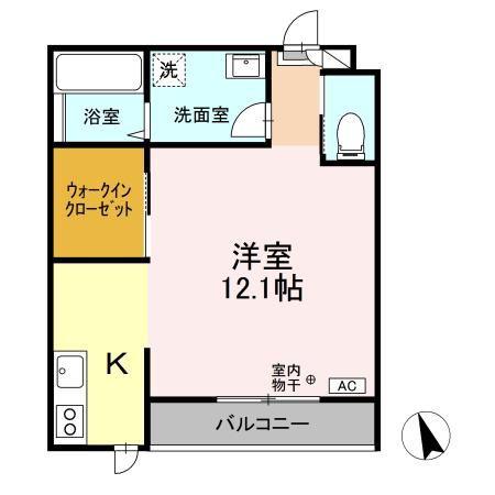 メゾンランディ(1K/2階)の間取り写真