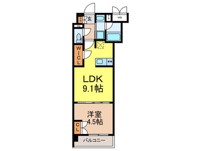 RJRプレシア蒲田(1LDK/3階)の間取り写真