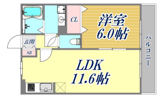 リビング1(1LDK/2階)の間取り写真