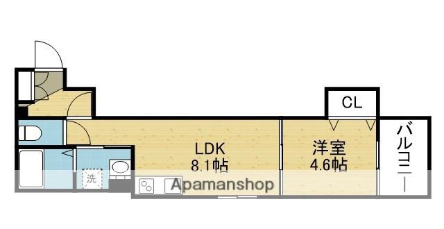 ティアラ北巽(1LDK/3階)の間取り写真