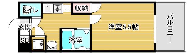 MARION KITAHORIE ANNEX(1K/13階)の間取り写真