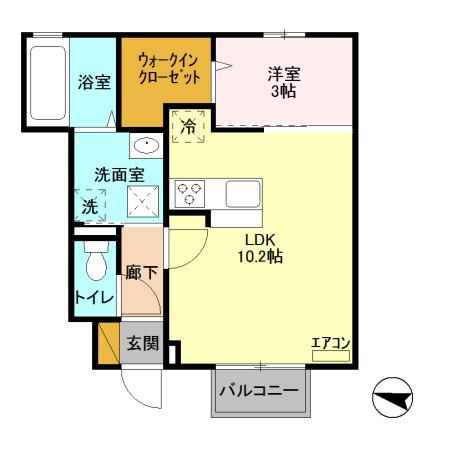ラ ナチュール(1LDK/1階)の間取り写真