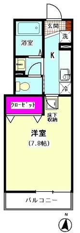 クレール東蒲田(1K/1階)の間取り写真